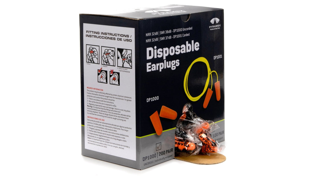 PYRAMEX DP1000 Disposable Earplugs - Uncorded - Mississauga Hardware Centre Inc