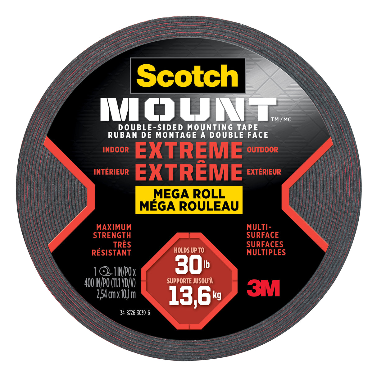 3M Scotch-Mount™ Extreme Double-Sided Mounting Tape Mega Roll