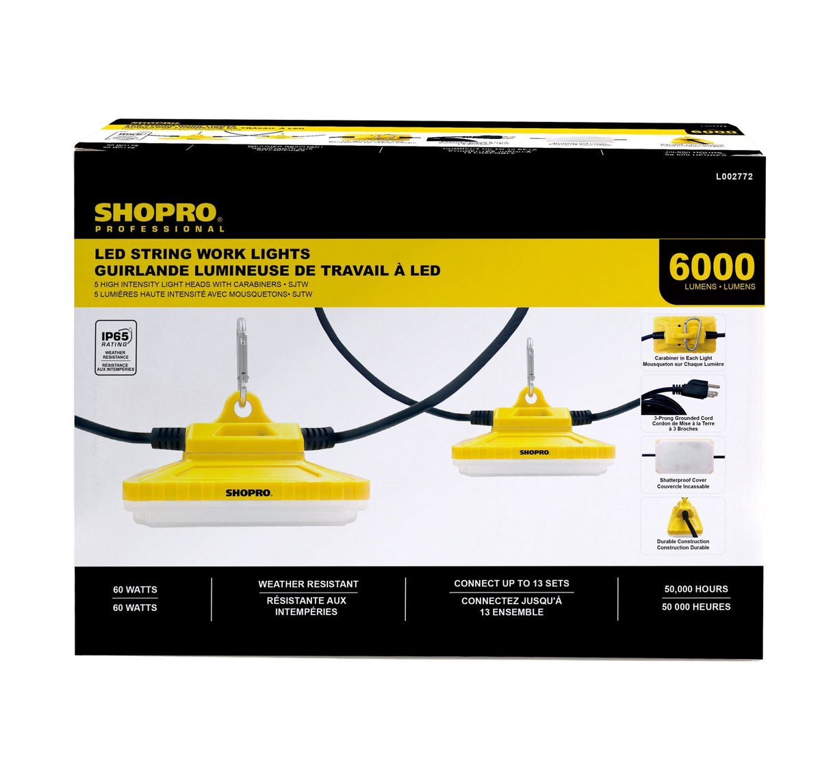 SHOPRO L002772 50ft String Light - Mississauga Hardware Centre Inc