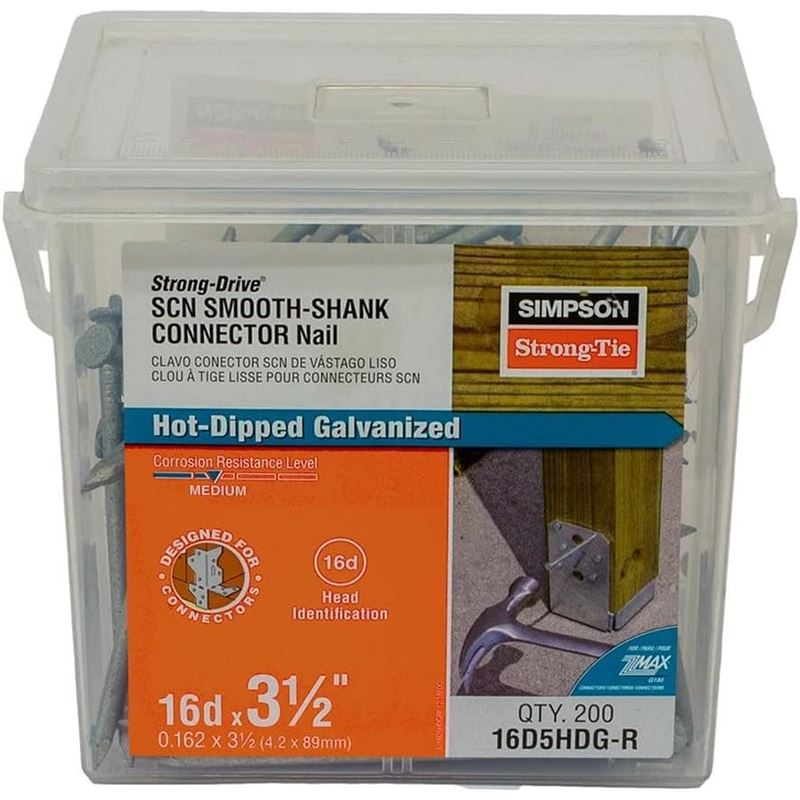 Simpson Strong - Tie 16D5HDG - R 3 - 1/2" Connector Nails - 200pcs - Mississauga Hardware Centre Inc