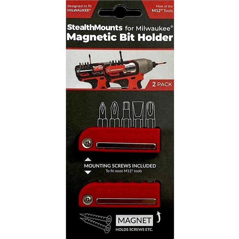 StealthMount BH - MW12 - RED - 2 Bit Holder For Milwaukee M12 (2 Pack) - Mississauga Hardware Centre Inc