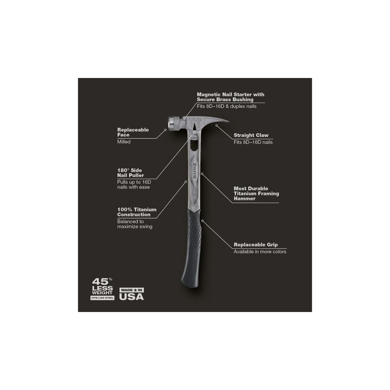 STILETTO TIB15MC 15oz TIBONE Milled/Curved Titanium - Mississauga Hardware Centre Inc