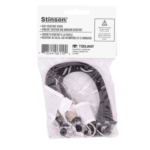 Stinson Cargo 406110 4PK Tie Down Bungee Stretch Cord Mini 10in Black - Mississauga Hardware Centre Inc
