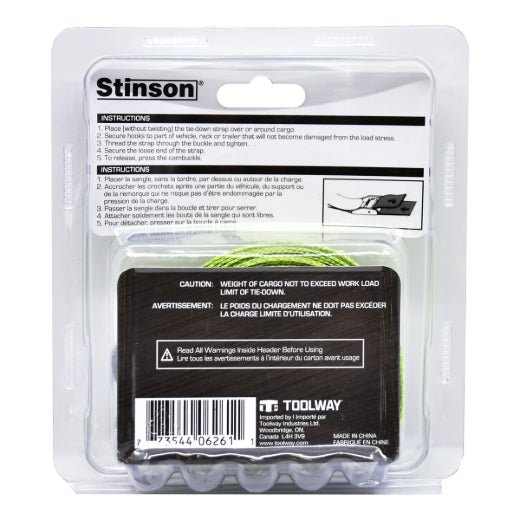 Stinson Cargo 406261 Lashing Strap With Cam Buckle For Cargo 1in x 12ft 333lb - Mississauga Hardware Centre Inc