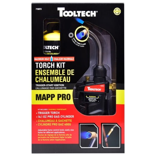 Tooltech 715073 HAZ Torch Kit Max Heat Turbo w/Mapp - Pro gas - Mississauga Hardware Centre Inc
