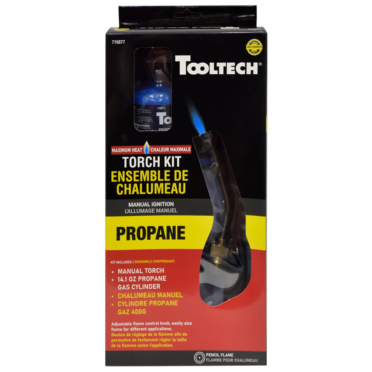 Tooltech 715077 HAZ Manual Torch Kit Propane 14.1oz - Mississauga Hardware Centre Inc