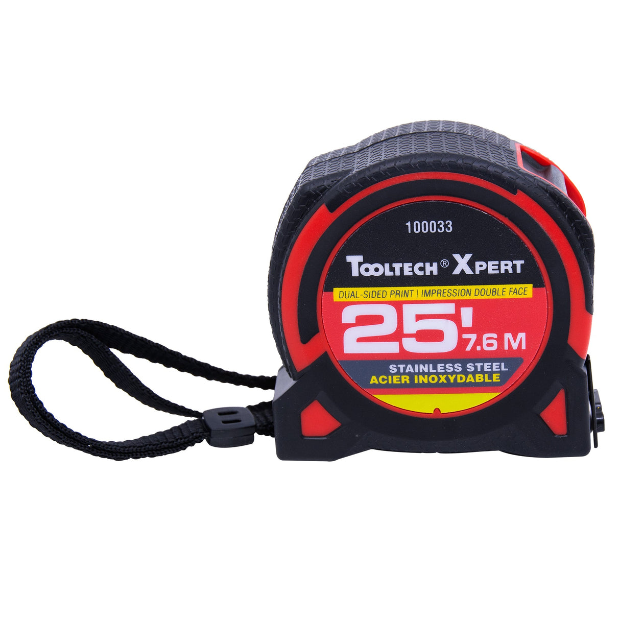 Tooltech Stainless steel Tape Measure 25ft (7.5m) x 1in Metric/Imperial Double Sided - Mississauga Hardware Centre Inc