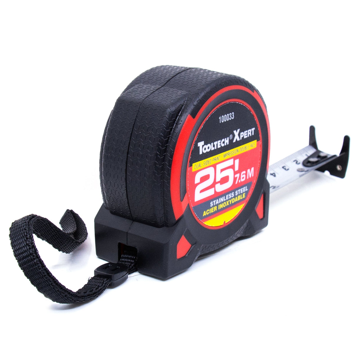 Tooltech Stainless steel Tape Measure 25ft (7.5m) x 1in Metric/Imperial Double Sided - Mississauga Hardware Centre Inc