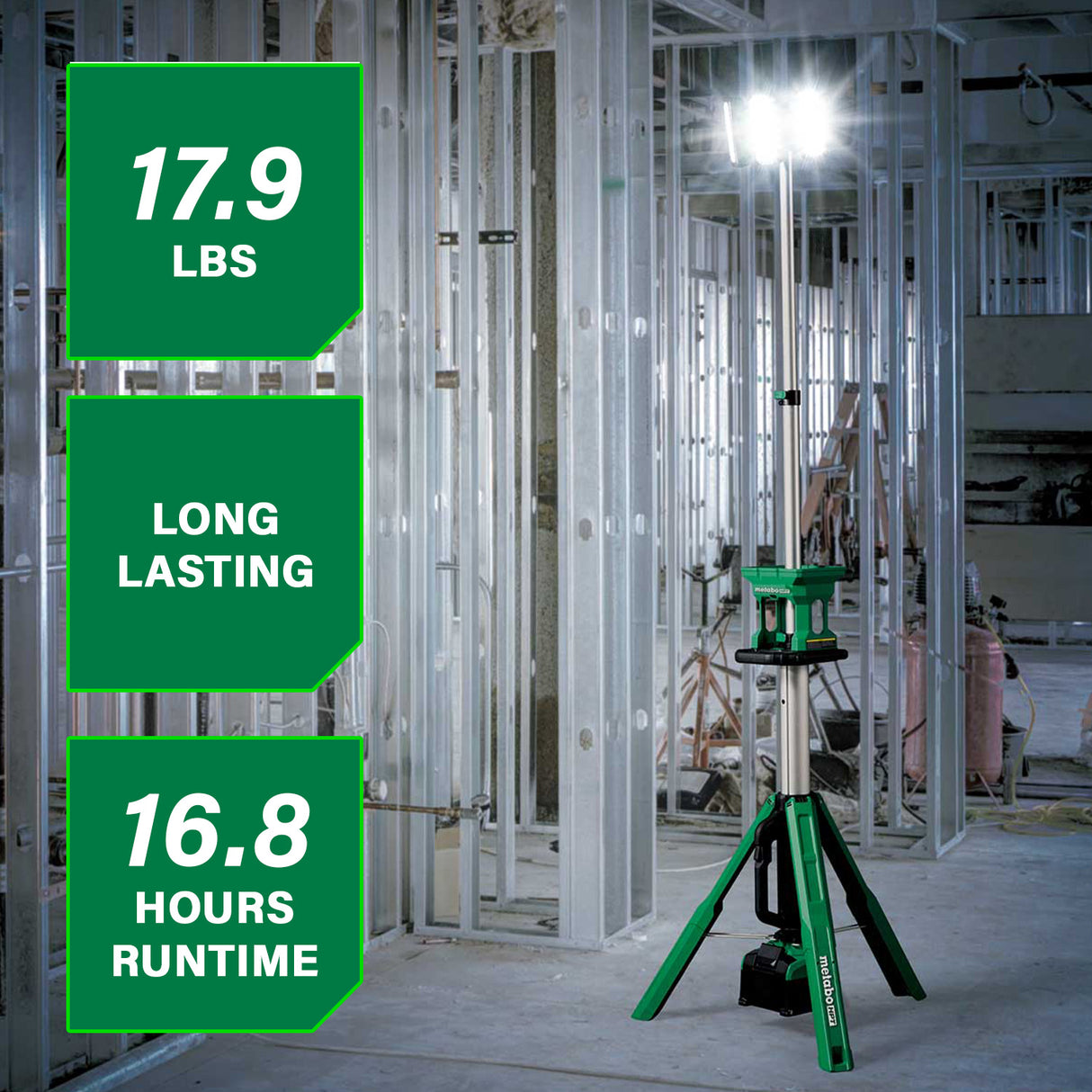 metabo HPT UB18DGQ4M 18V MultiVolt™ Cordless 4,000 Lumen LED Tripod Site Light (Tool Body Only)