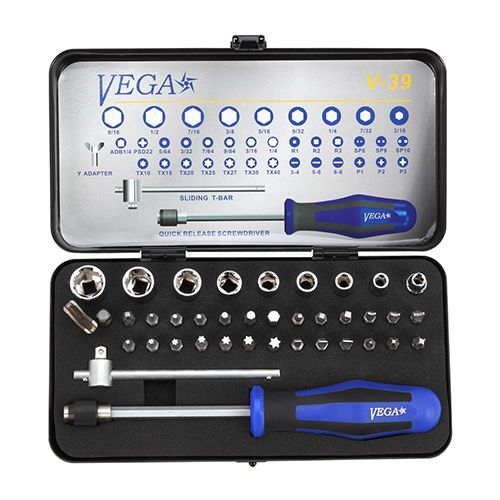 VEGA 39 PC Bit, Socket & Hand Driver Set - Mississauga Hardware Centre Inc