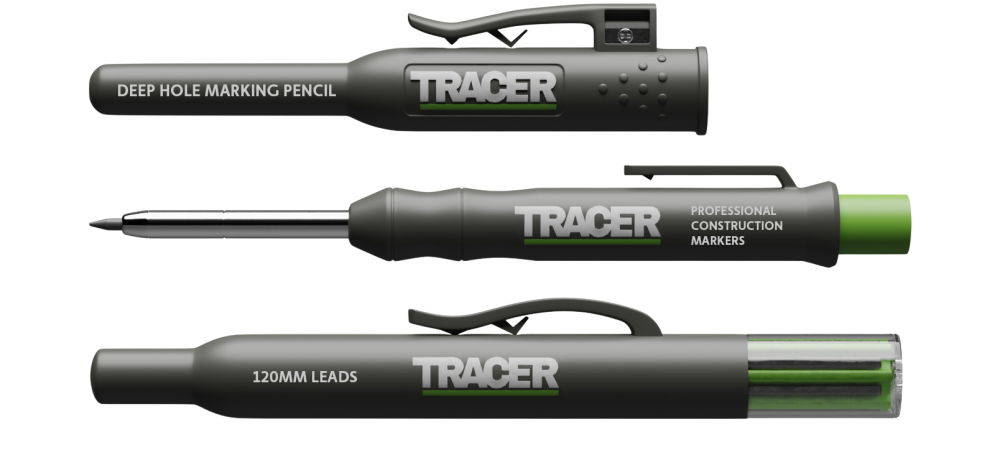 TRACER AMK1 Deep Hole Construction Pencil w/ Replacement Lead set