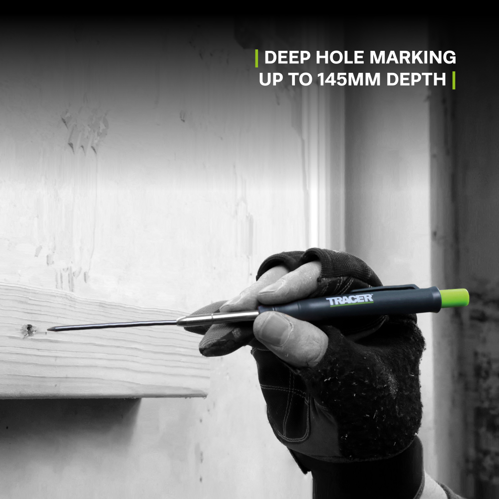 TRACER AMK1 Deep Hole Construction Pencil w/ Replacement Lead set