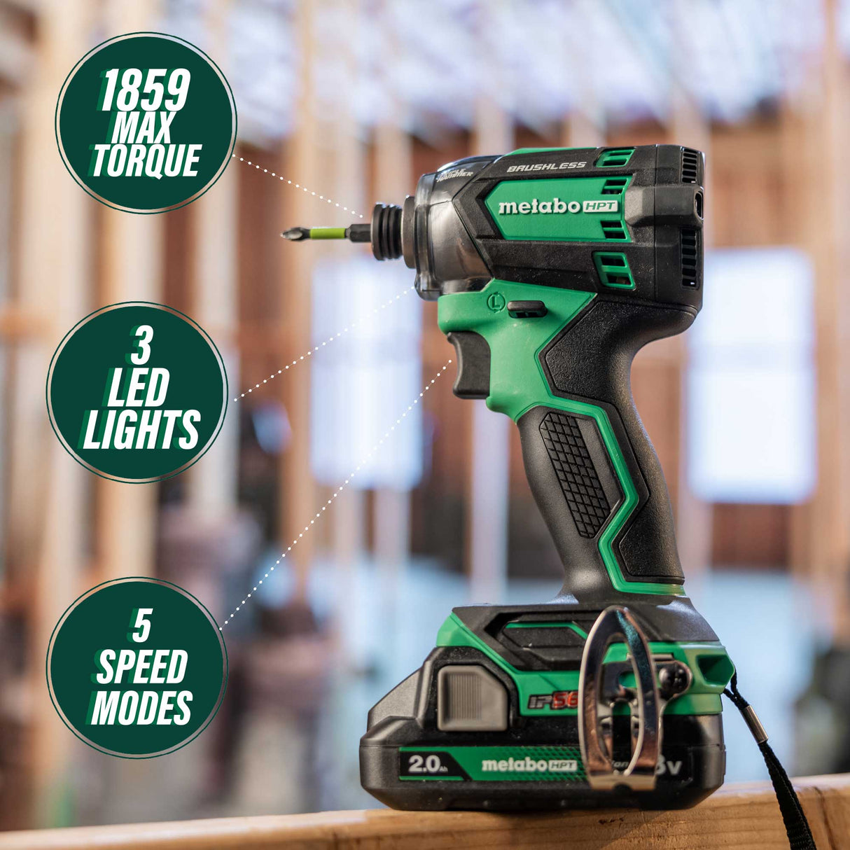 metabo HPT WH18DCM 18V MultiVolt™ Cordless Triple Hammer BOLT Impact Driver