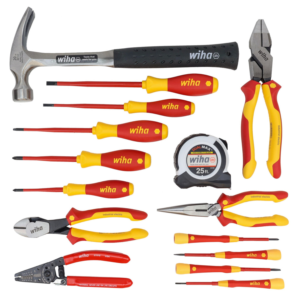 WIHA 91870 16 PIECE APPRENTICE ELECTRICIAN'S INSULATED TOOL KIT IN HEAVY DUTY BACKPACK - Mississauga Hardware Centre Inc