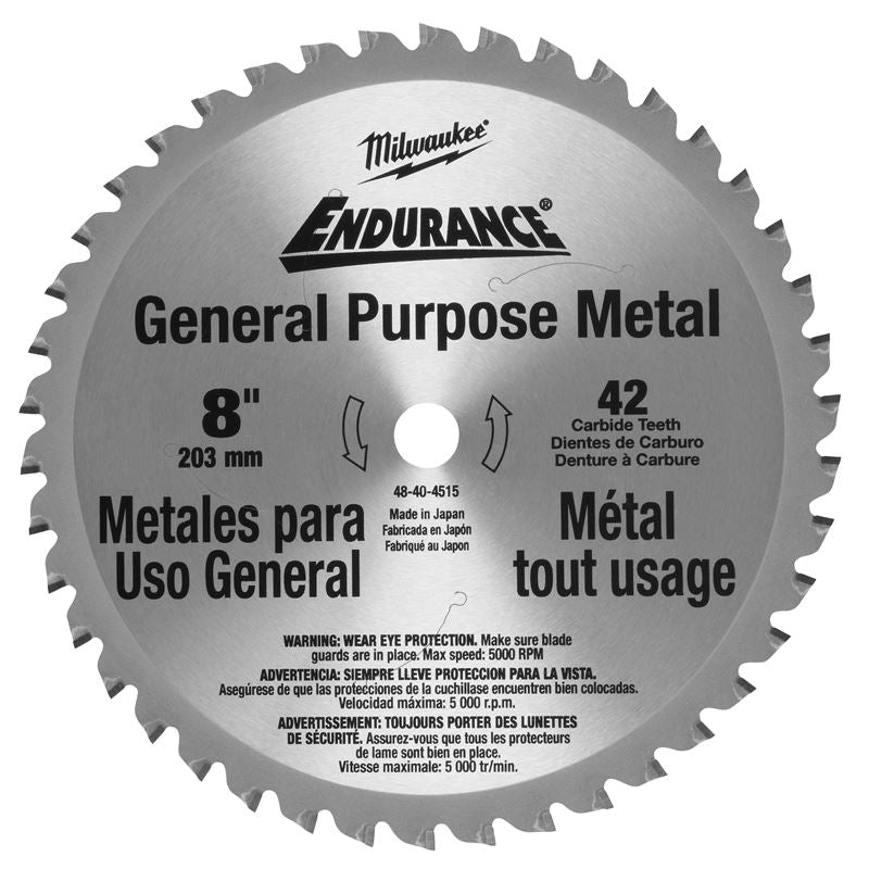 48 - 40 - 4515 8 in. 42 Tooth Dry Cut Cermet Tipped Circular Saw Blade - Mississauga Hardware Centre IncMilwaukee48-40-4515