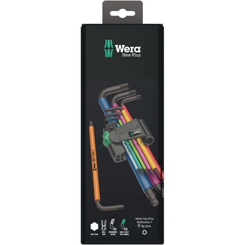 950/9 Hex - Plus Multicolour 1 SB Multicolour L - key set, metric, BlackLaser - Mississauga Hardware Centre IncWERA TOOLS05073593001