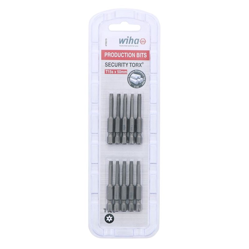 Wiha Security Torx Power Bit T15s Pack of 10 Bits