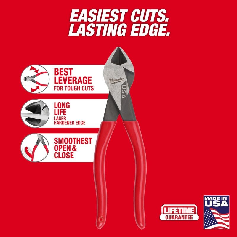 Milwaukee MT507 7in Diagonal Dipped Grip Cutting Pliers (USA)