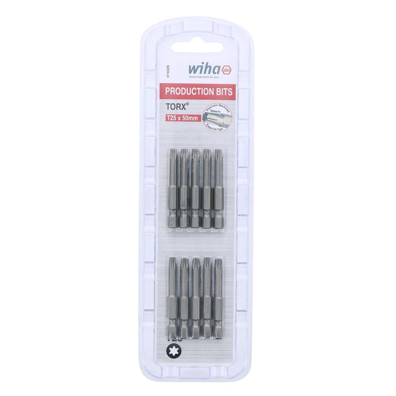 Wiha Torx Power Bit T25 x 50mm Pack of 10 Bits