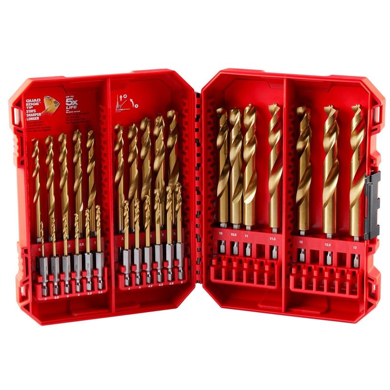 Milwaukee 48-89-4862 SHOCKWAVE Impact Duty RED HELIX Titanium Metric Drill Bit Set - 29PC