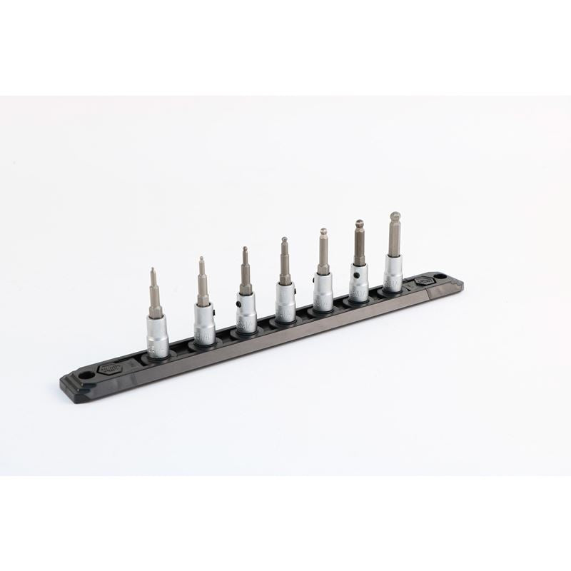 Wiha Ball End Hex Metric Bit Socket 1/4in Square Drive 7 Piece Set