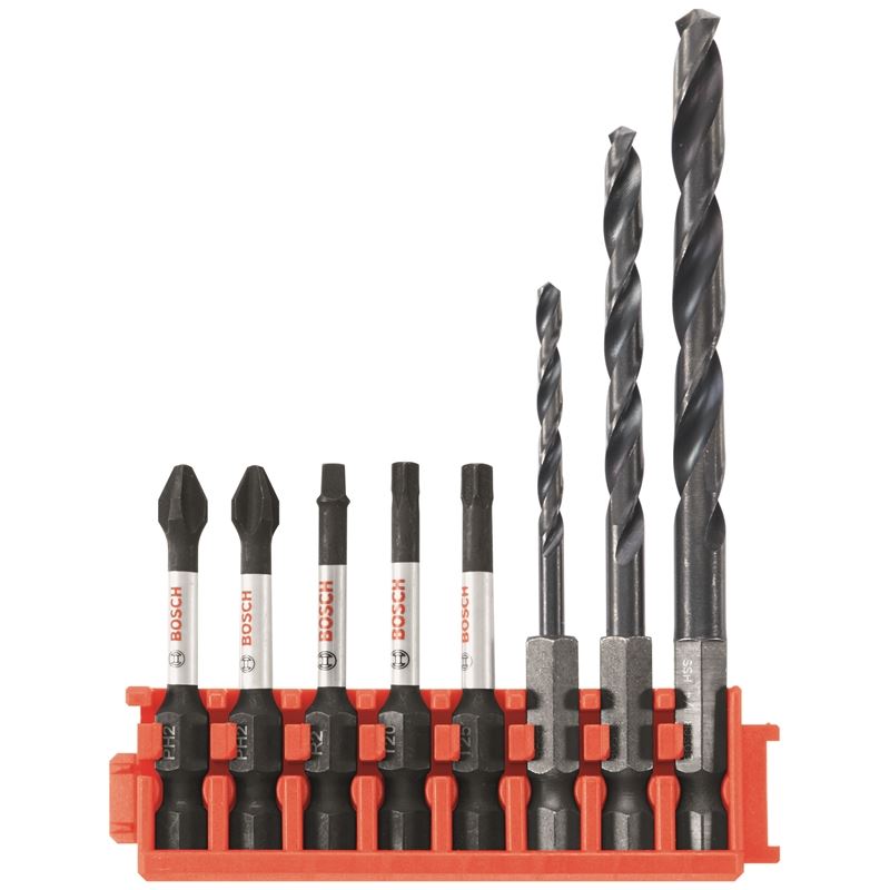 Bosch | CCSDDV08 8 pc. Impact Tough Black Oxide Drill and Drive Bits with Clip for Custom Case System