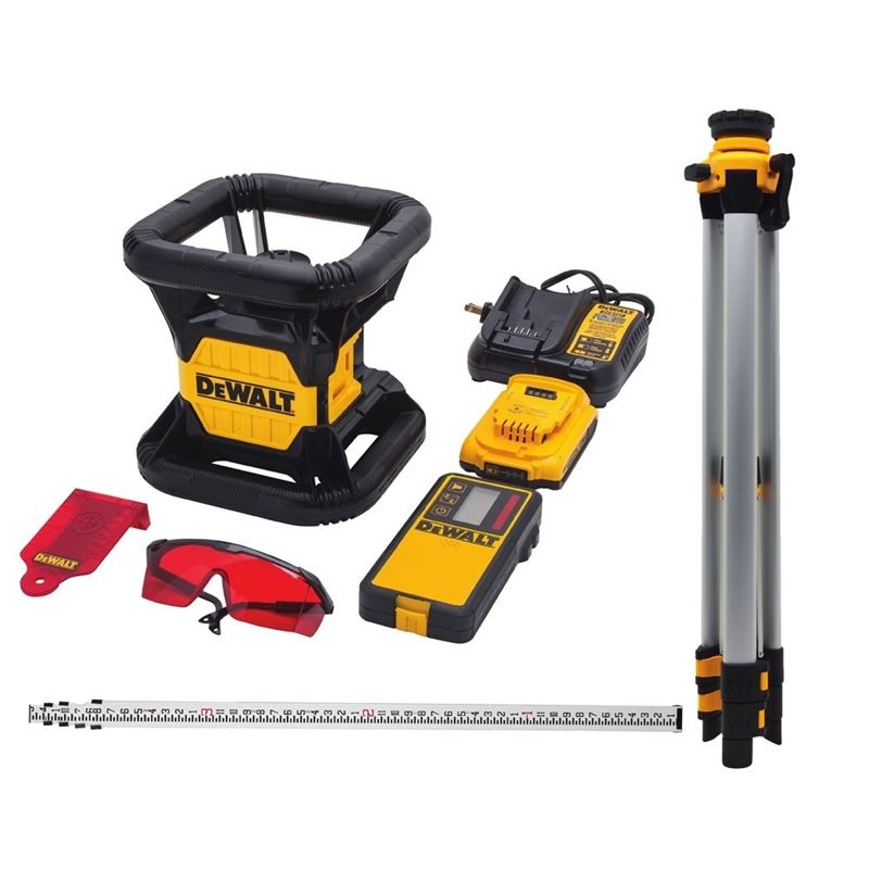 DeWalt DW074LRTR 20V MAX Red Rotary Laser W/Tripod And Rod