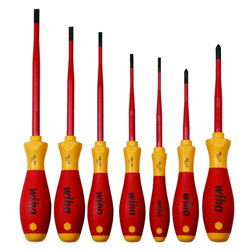 Wiha Insulated SlimLine Slotted and Phillips 7-Piece Screwdriver set