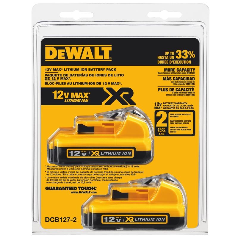 DEWALT DCB127-2 12V MAX* Lithium Ion Battery Pack (2-Pack)