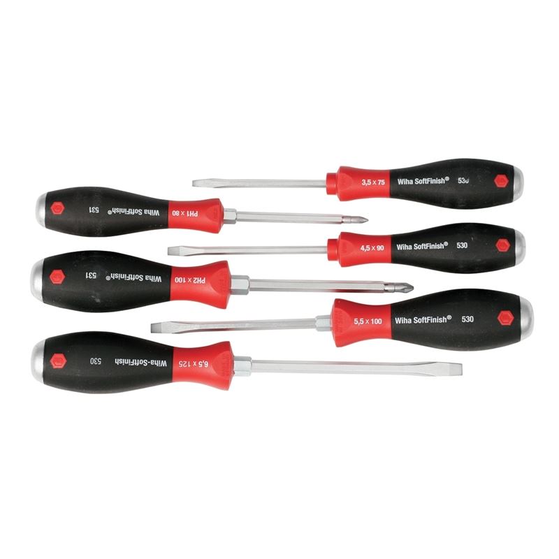 Wiha SoftFinish Extra Heavy Duty Slotted/Phillips 6 Piece Set