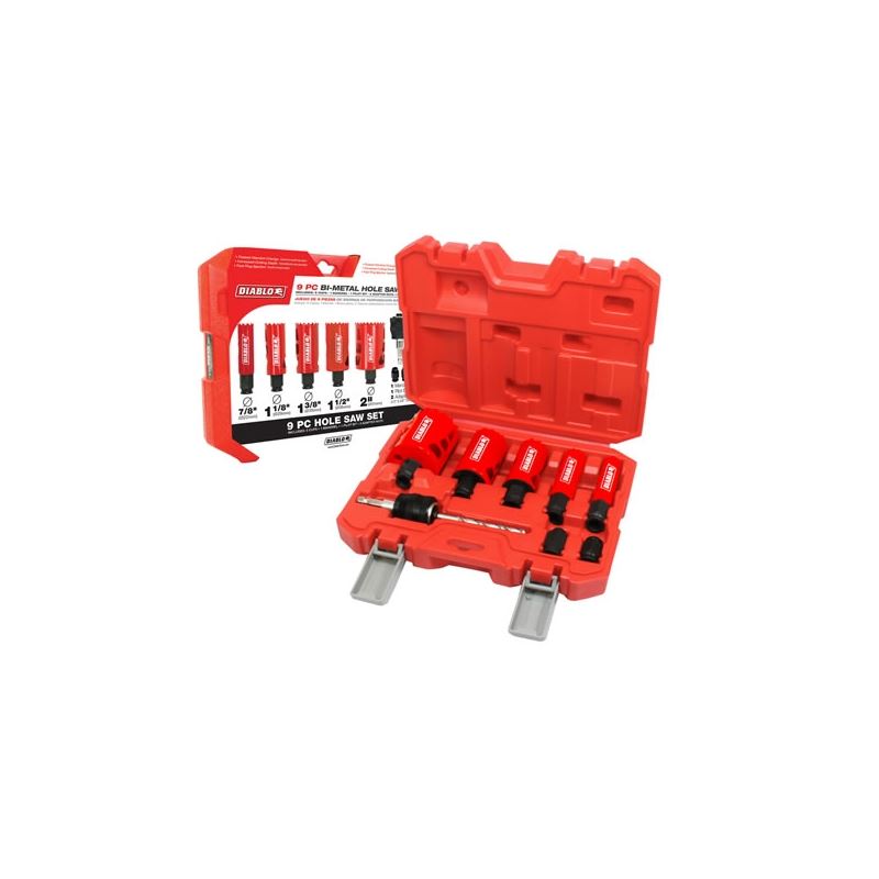 Diablo DHS09SGP 9 pc Bi-Metal Hole Saw Set