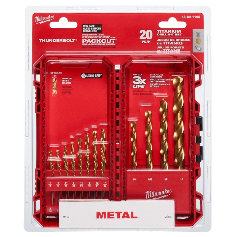 Milwaukee 48-89-1105 THUNDERBOLT Titanium Drill Bit Set - 20PC