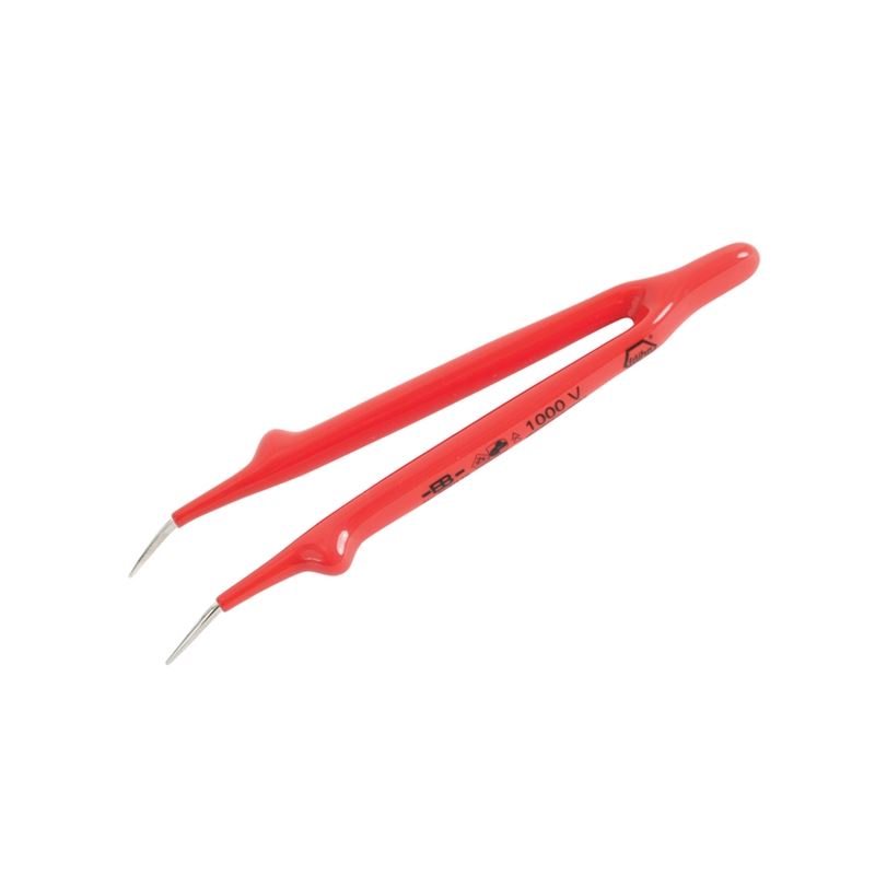 Wiha Insulated Angled Fine Tip Tweezers 6in
