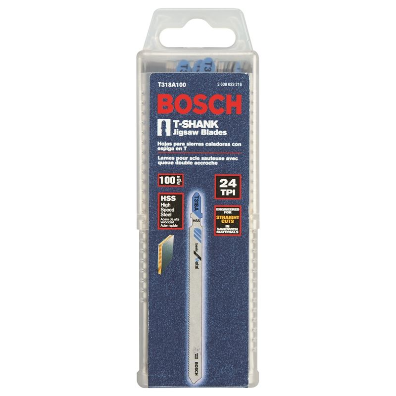 Bosch T318A100 100 pc. 5-1/4 In. 24 TPI Basic for Metal T-Shank Jig Saw Blades