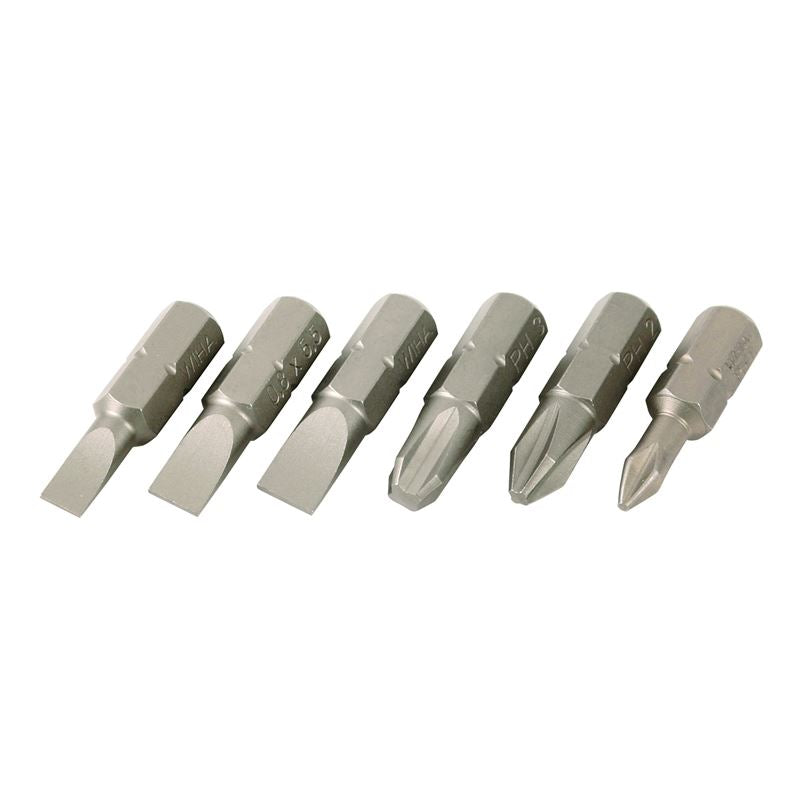 Wiha Slotted/Phillips Insert Bits 6 Pack