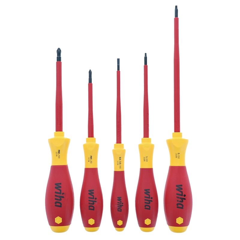 Wiha Slotted Phillips and Square Insulated Screwdriver Set 5-Piece