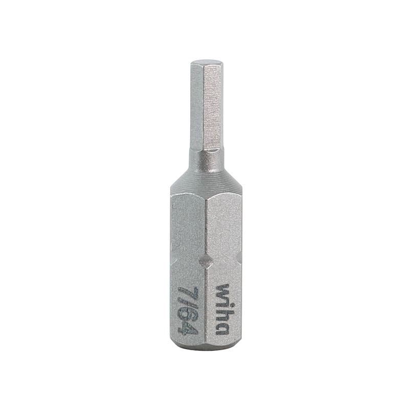Wiha Hex Inch Insert Bit 7/64 x 25mm Pack of 10 Bits