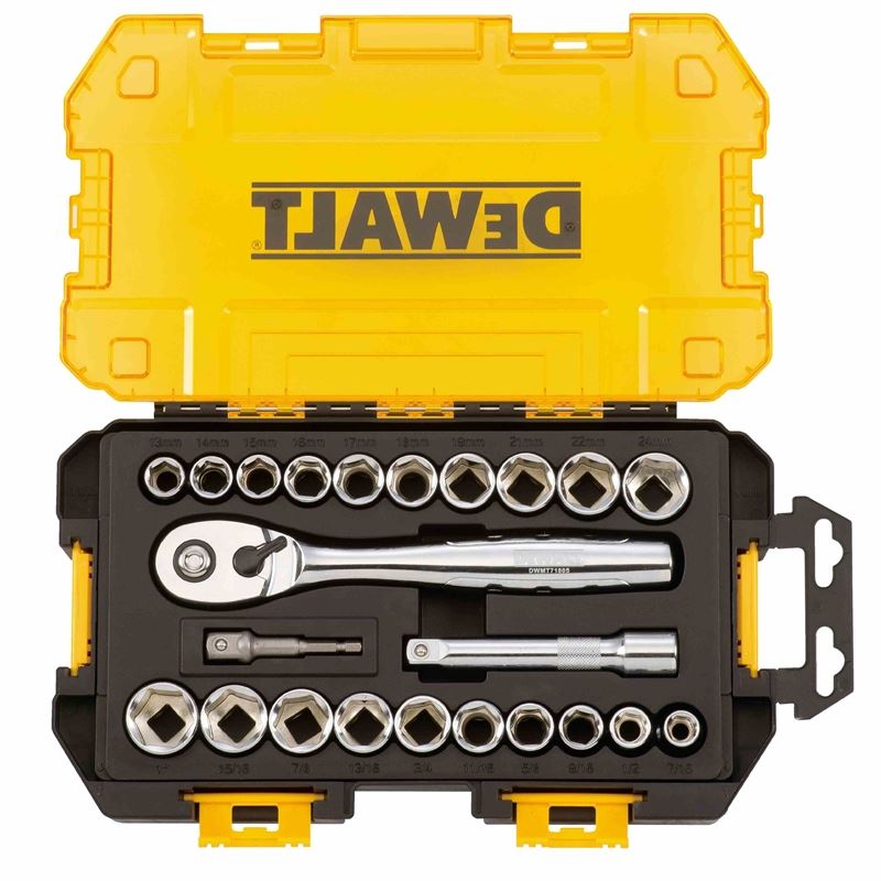 DEWALT DWMT73813 23 pc 1/2 in Drive Combination Socket Set