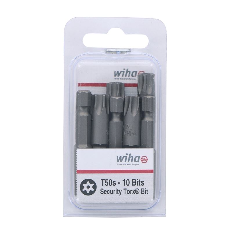 Wiha Security Torx Power Bit T50s Pack of 10 Bits