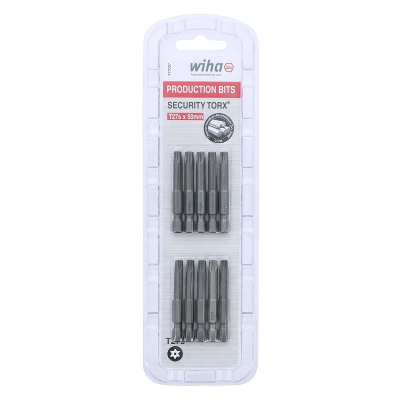 Wiha Security Torx Power Bit T27s Pack of 10 Bits