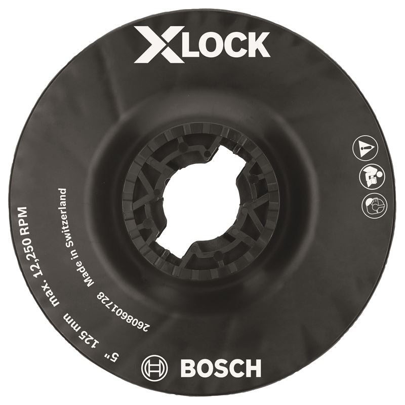 Bosch MGX0500 5 In. X-LOCK Backing Pad with X-LOCK Clip - Medium Hardness