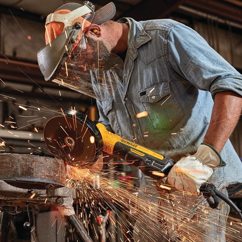 DEWALT DWE43840CN 7 in. Brushless Small Angle Grinder, Rat Tail, with Kickback Brake, No Lock, Pipeline Cover