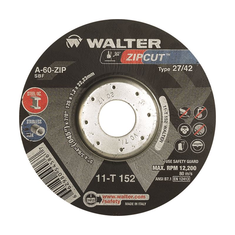 WALTER 11T152 ZIP WHEEL CUT-OFF 5in X 3/64 TYPE 27