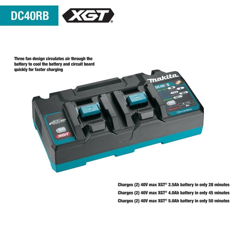Makita DCR40RB 40V max XGT Dual Port Rapid Optimum Charger