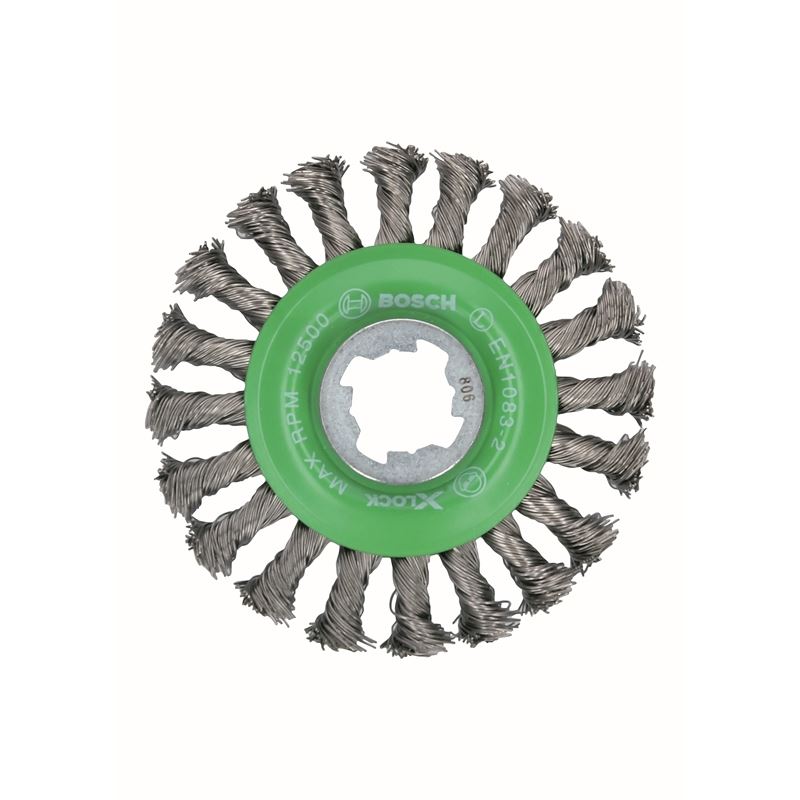 Bosch WBX429 4-1/2 In. Wheel Dia. X-LOCK Arbor Stainless Steel Full Cable Knotted Wire Wheel