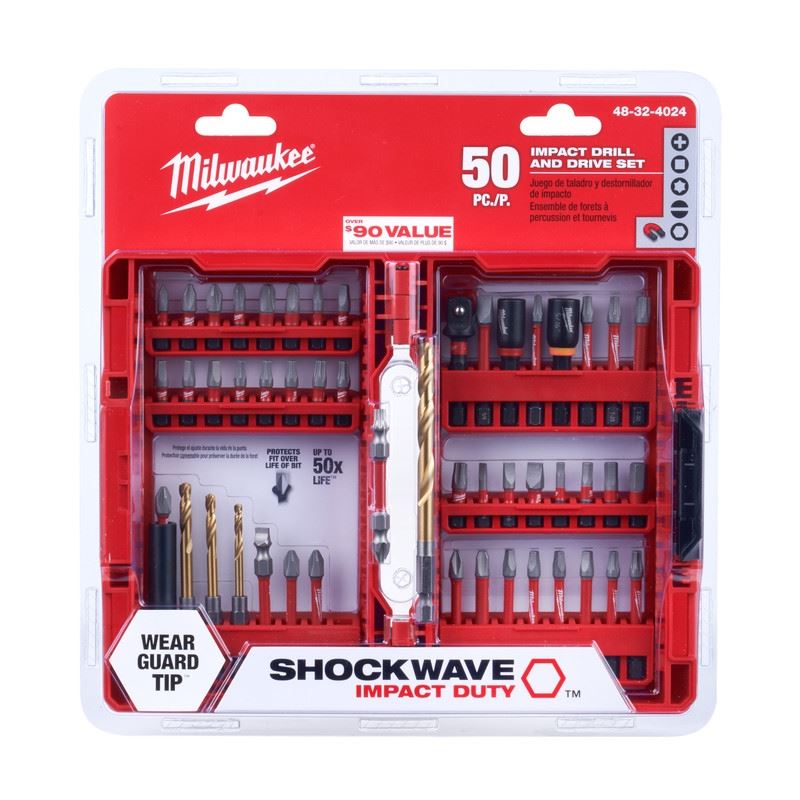 Milwaukee 48-32-4024 SHOCKWAVE Impact Duty Driver Steel Bit Set (50-Piece)