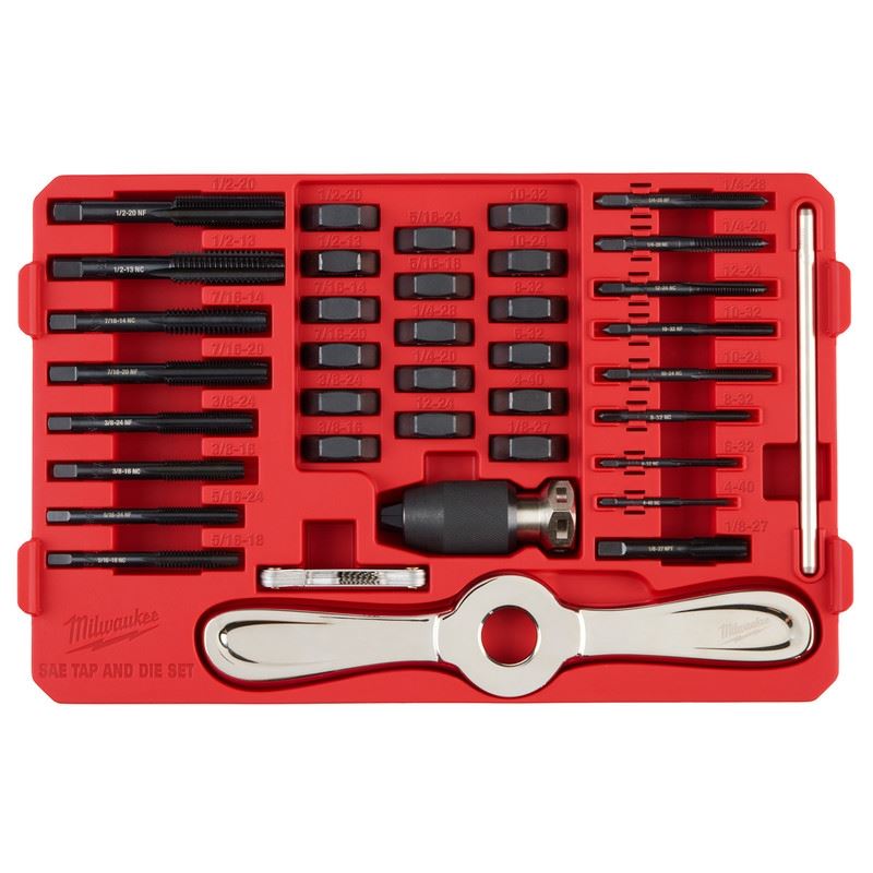 Milwaukee 49-22-5604 38PC SAE Tap and Die PACKOUT Set w/ Hex-LOK 2-in-1 Handle
