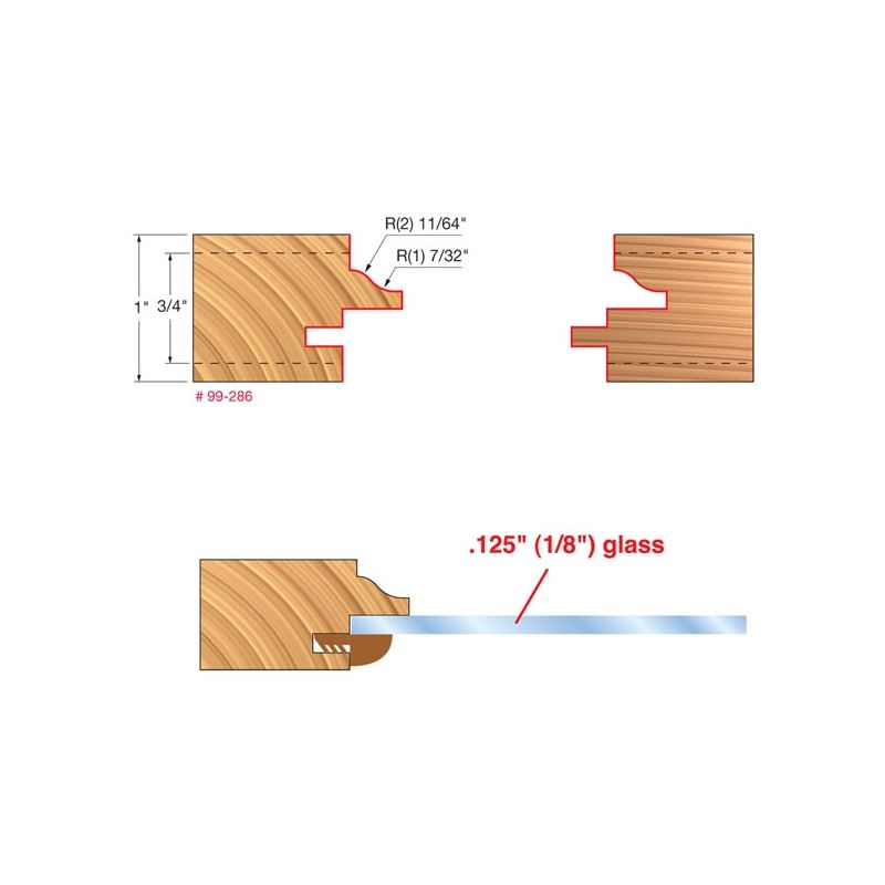 Freud | 99-286 2 (Dia.) Glass Panel Cabinet Door Bit Set