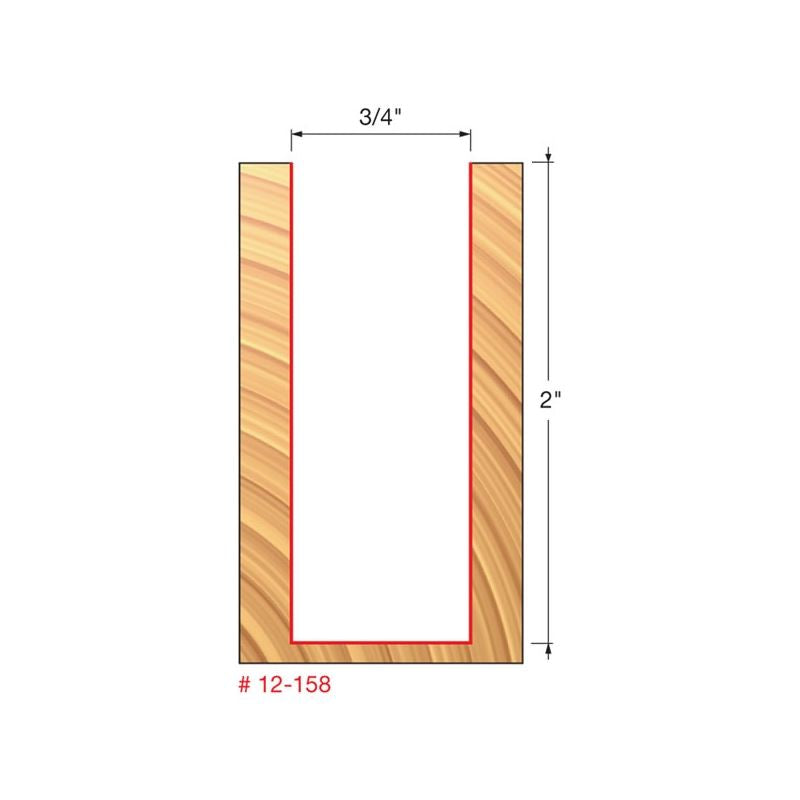 Freud | 12-158 3/4 (Dia.) Double Flute Straight Bit (Double Grind)