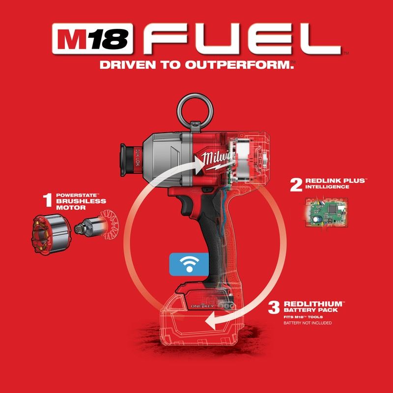 Milwaukee 2865-20 M18 FUEL 7/16in Hex Utility HTIW w/ ONE-KEY (Tool Only)